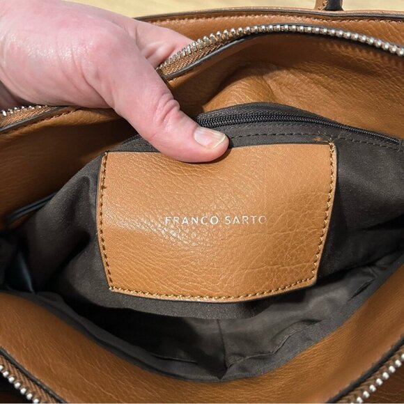 Franco Sarto Tan Brown Faux Leather Large Hobo Satchel Bag Purse - Picture 8 of 10